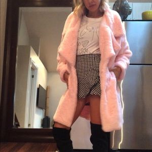 Pink faux fur jacket